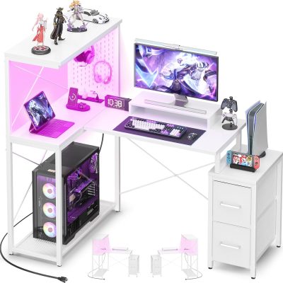 LY406 Gaming Desk Fabric Drawers Desk