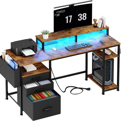 LY405 Computer Drawers Cabinet Shelves Desk