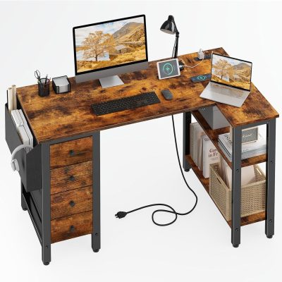 LY395 Drawers Storage Computer L Shaped Desk