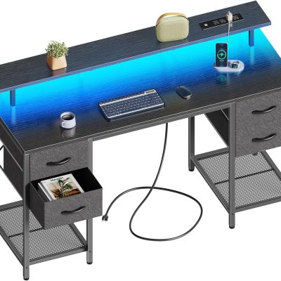LY390 Computer Drawers Outlets Storage Desk