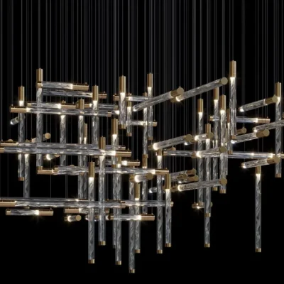 LY175 Custom Creative Modern Simple Acrylic Strip Chandelier